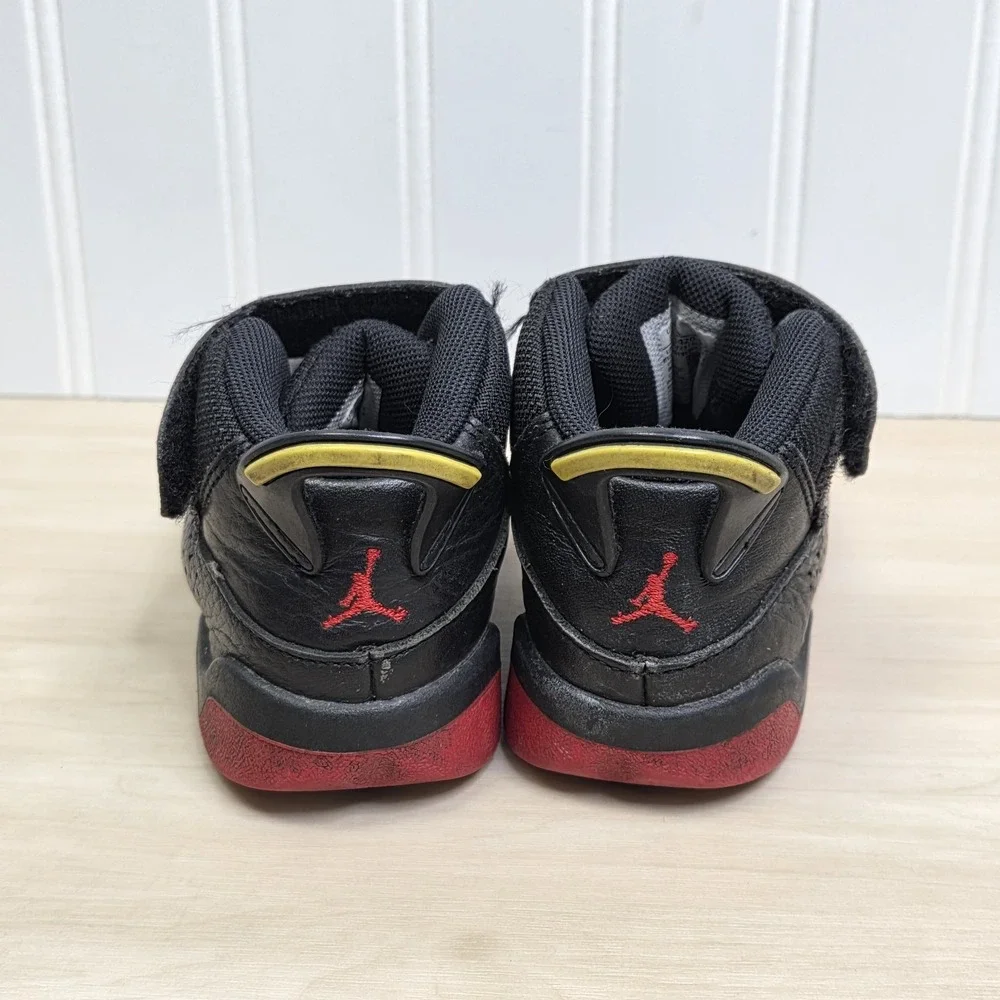 Air Jordan 6 Rings Black Red Lifestyle Shoes Boys Toddler 323420-063 Size 8C 8